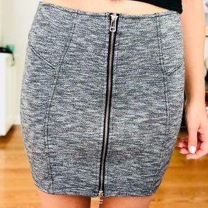 Charcoal zip-up skirt